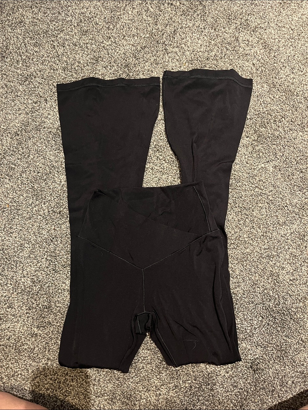 aerie Black High-Waist Flared Leggings with V-Waistband